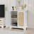 White Rattan Cabinet - Farmhouse Buffet Storage Cabinet with Adjustable Shelves, Kitchen & Living Room Decor (31.1"L x 15"W x 34.25"H)
