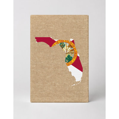 Florida State Flag Map — Portrait Canvas Wall Art