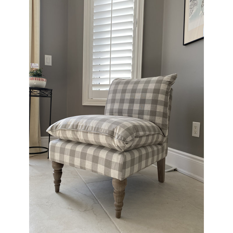 Fauteuil de chambre 26 po Bulou, Plaid beige