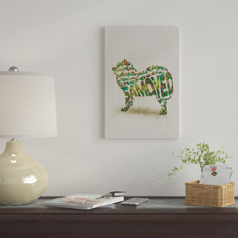 Samoyède par Ayse Deniz Akerman - reproduction sur toile tendue sur châssis, H 40 po x l 26 po x P 1,5 po, Toile tendue