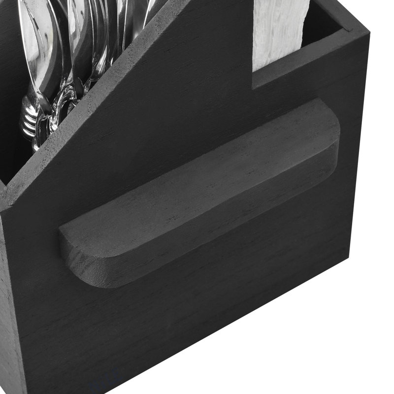Porte-couverts rectangulaire en bois Ethbinium