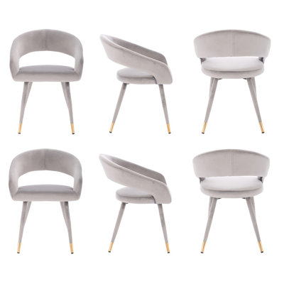 Chaise de salle à manger en velours à dossier bas