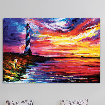 " Lighthouse " by Leonid Afremov, 26" H x 40" W x 1.5" D