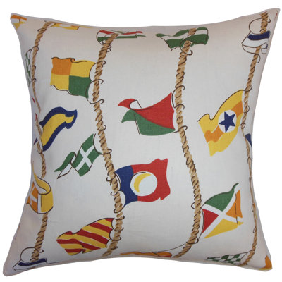 Inagua Flags Cotton Throw Pillow Cover