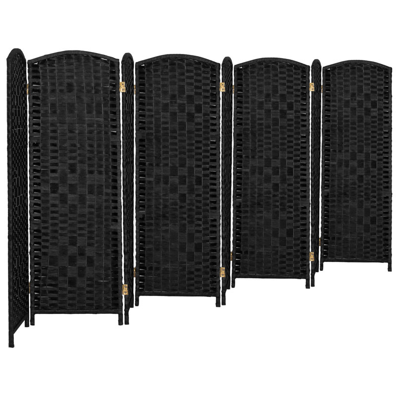 Paravent Short Diamond Weave, Noir, 2 pi, 8