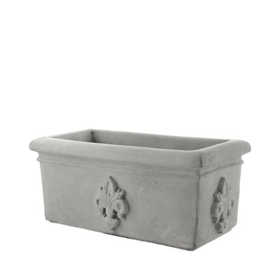 24 in. Rectangular French Planter - Natural Finish - Grey