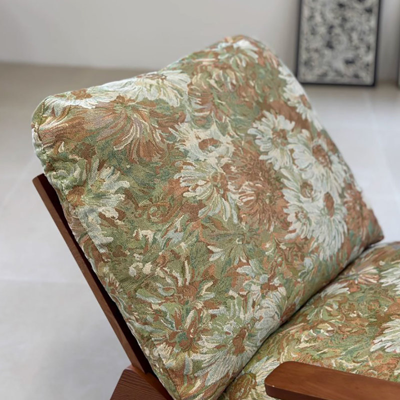 Chaise berçante en bois massif Vintage