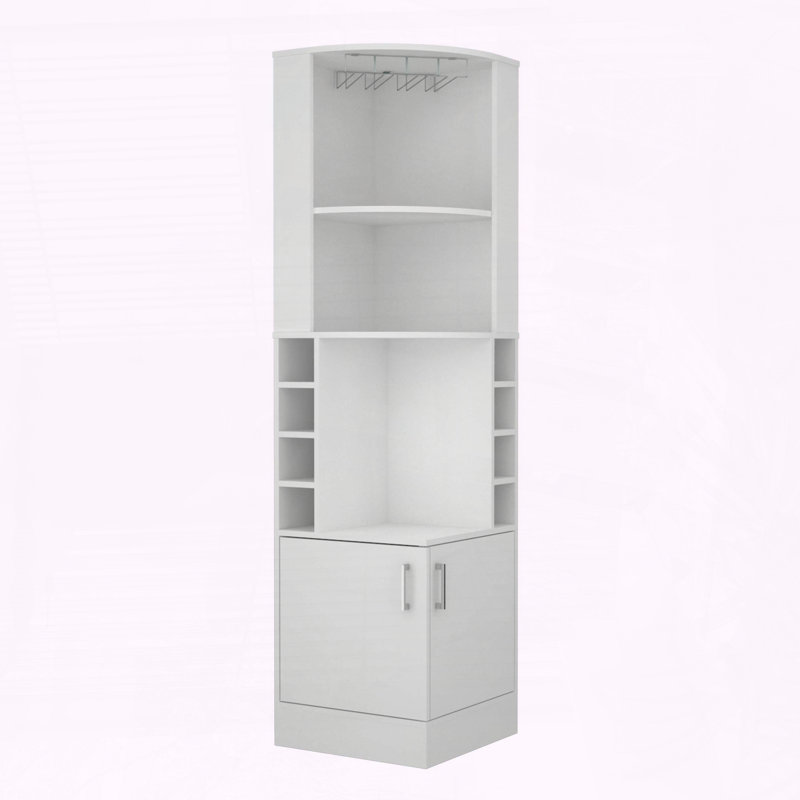 Syrah Corner Bar Cabinet – White, White