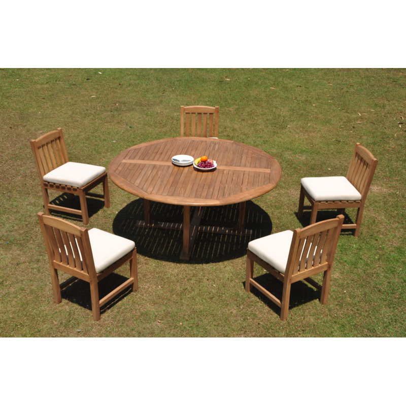Ensemble repas 4 pièces teck Erika, H 30,5 po x l 72 po, 5