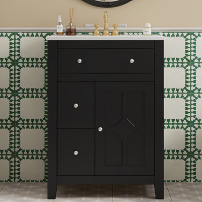 Meuble-lavabo 24 po avec lavabo en céramique de qualité supérieure