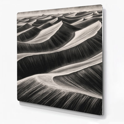 Art mural horizontal gris rayé gris foncé