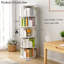 Bibliothèque rotative à 5 niveaux, étagère ronde rotative à 360 °, peu encombrante, petite bibliothèque rotative pour chambre à coucher, salon, maison, bureau