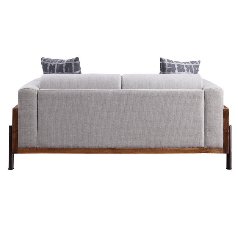 Causeuse en tissu à motif rétro avec coussin traversin