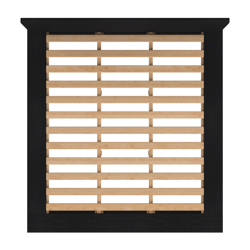 Soleil Wood Low Profile Platform Bed, King, Black