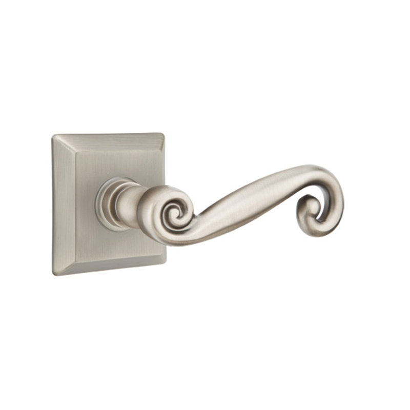 Levier de porte d'intimité (lit et bain) avec rosette, Gauche, Nickel antique