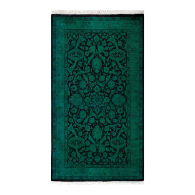 Holsworth One-of-a-Kind 3' 1" X 5' 5" New Age Wool Area Rug Green