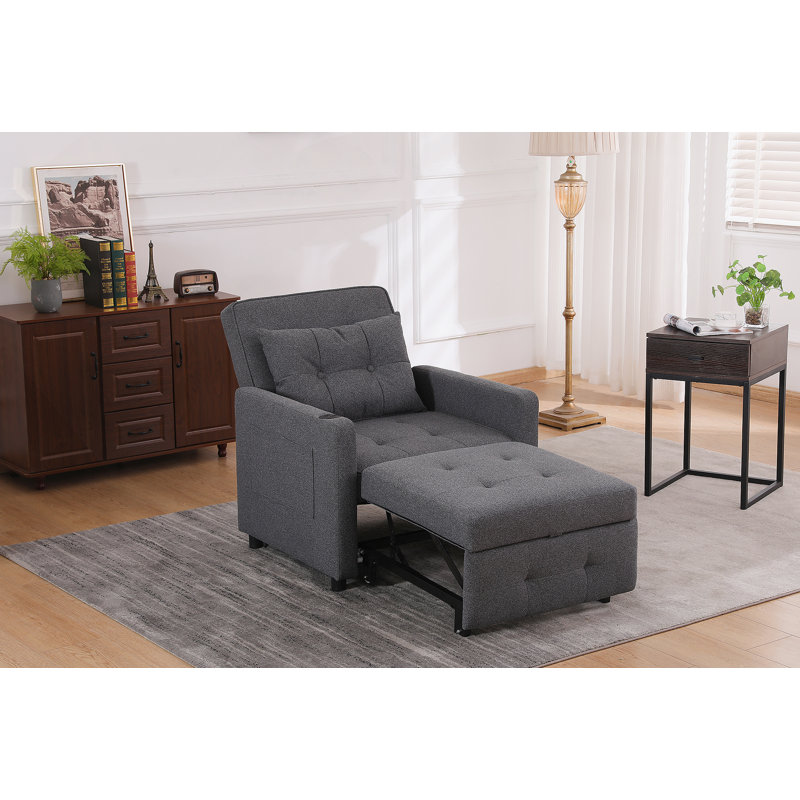 Canapé-lit convertible 3 en 1 Sleeper Chair, Lin gris antique