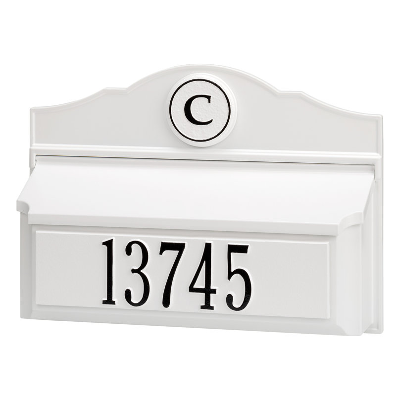 Wall Mounted Mailbox, White/Black, Yes