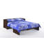 Grand lit escamotable avec matelas et rangement Maron-1080335619