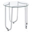 Ensemble de 3 tables basses rondes Dutton Chrome avec plateaux en verre trempé et piètement traîneau en métal