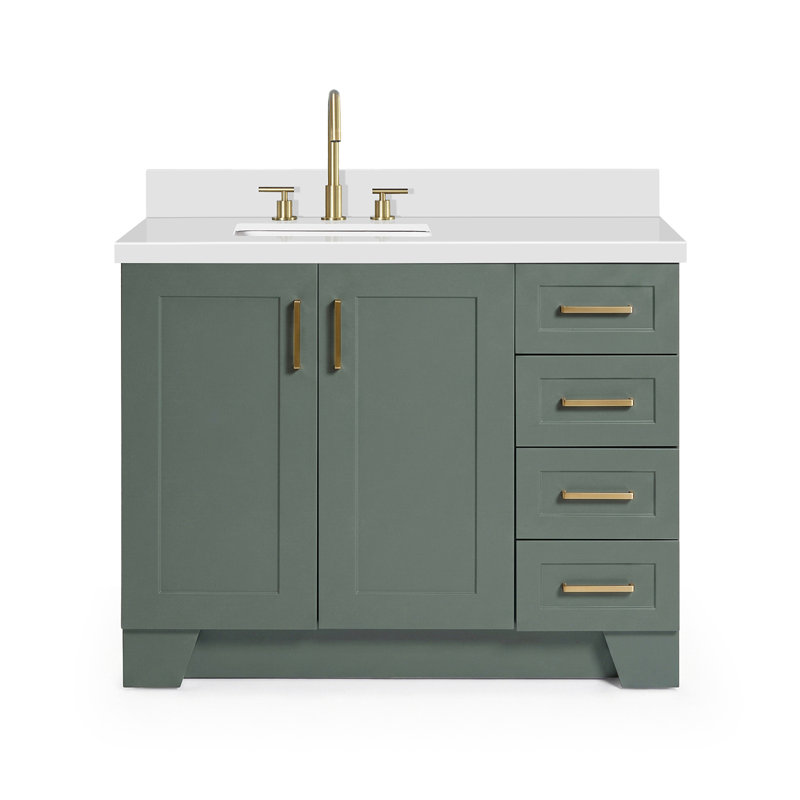 43 IN.  Single Bathroom Vanity, Left, Rectangular, Vintage Green
