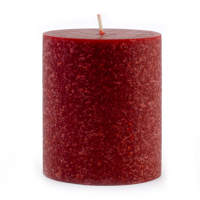 Bougie colonne non parfumée Timberline, H 6 po x l 4 po x P 4 po, Grenat