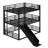 Metal Triple Bunk Bed With Safety Guardrails,Slide And Noise-Reduced Design-445173101