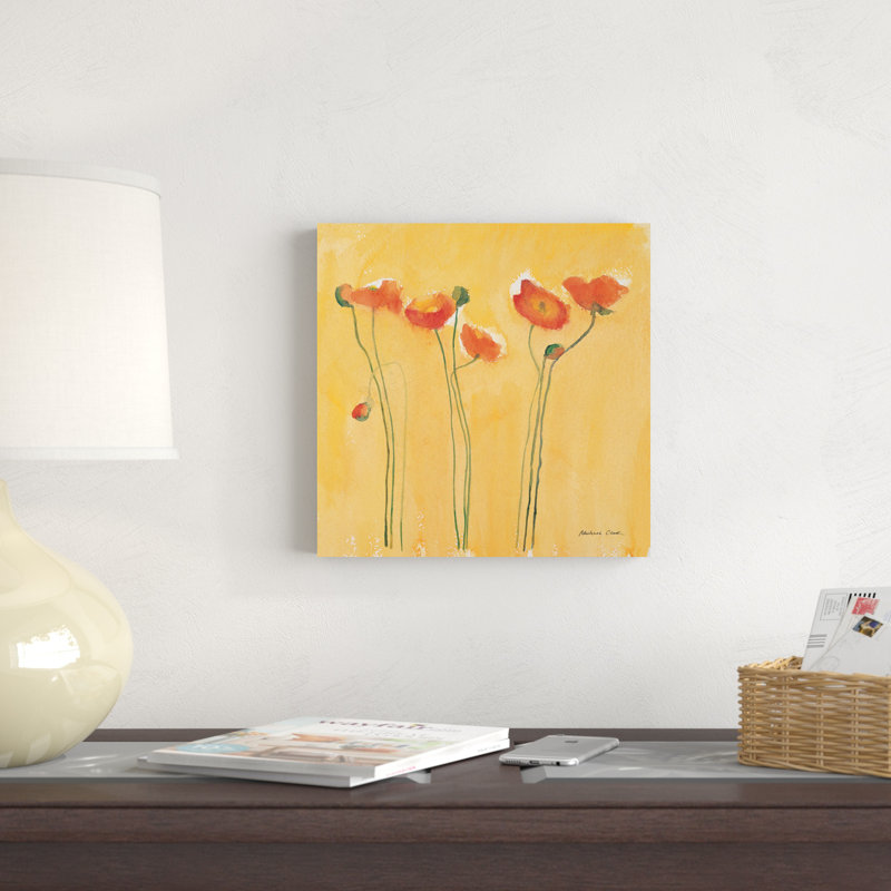 " Cadmium Poppies " by Michael Clark Painting Print, 12" H x 12" W