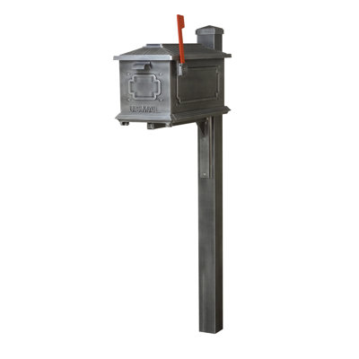 Aluminum Post Mounted Mailbox with Magnetic Closure
