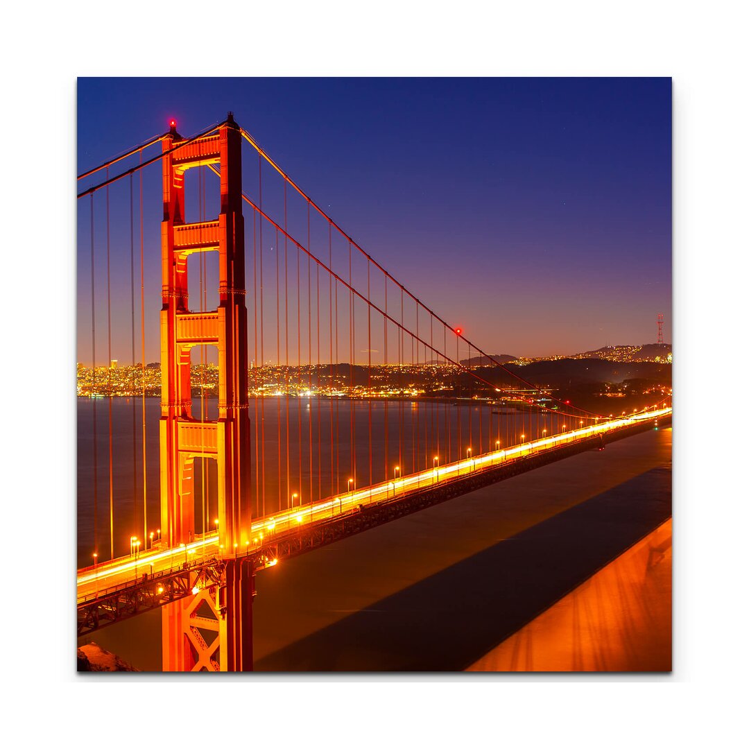 Leinwandbild Golden Gate Bridge bei Nacht