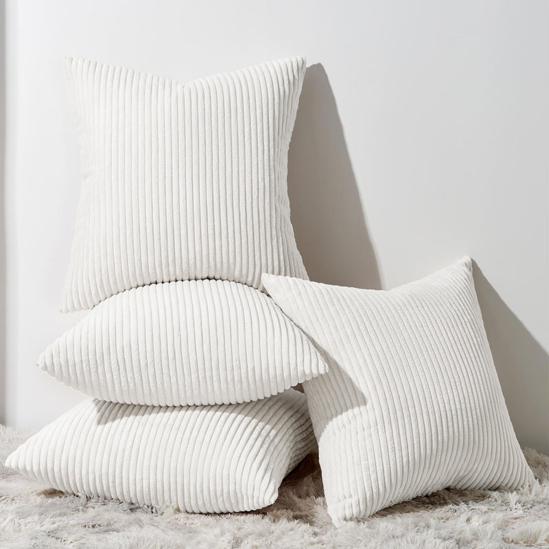 Cotton Square Throw Cushion, Beige