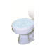 Décalcomanie élégante pour siège de toilette en dentelle bleue - Couvercle de toilette en vinyle antidérapant-49936985