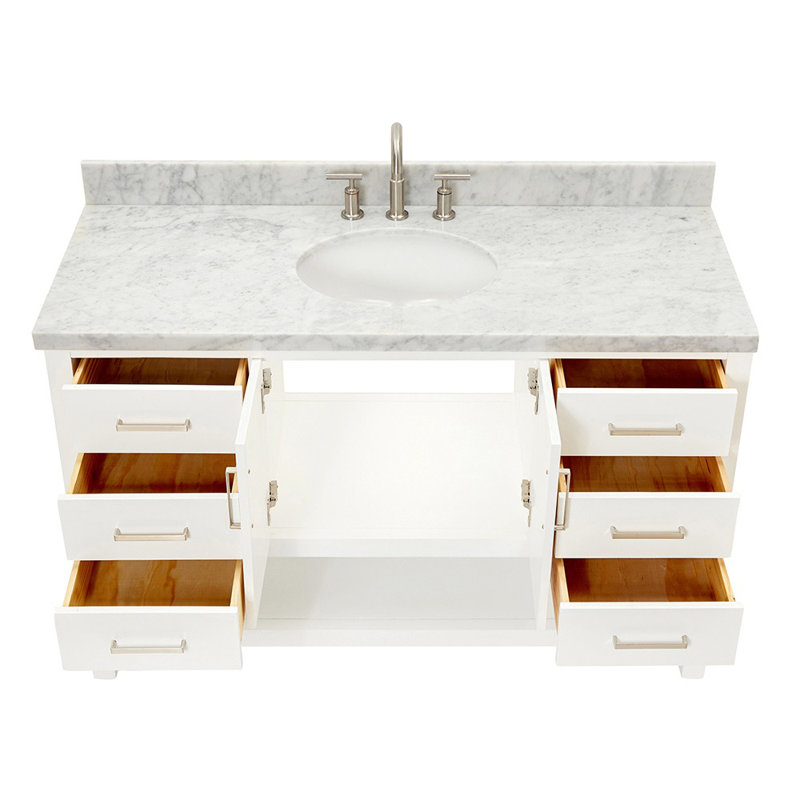 Ensemble de meuble-lavabo simple 55 po Magnolia, Blanc