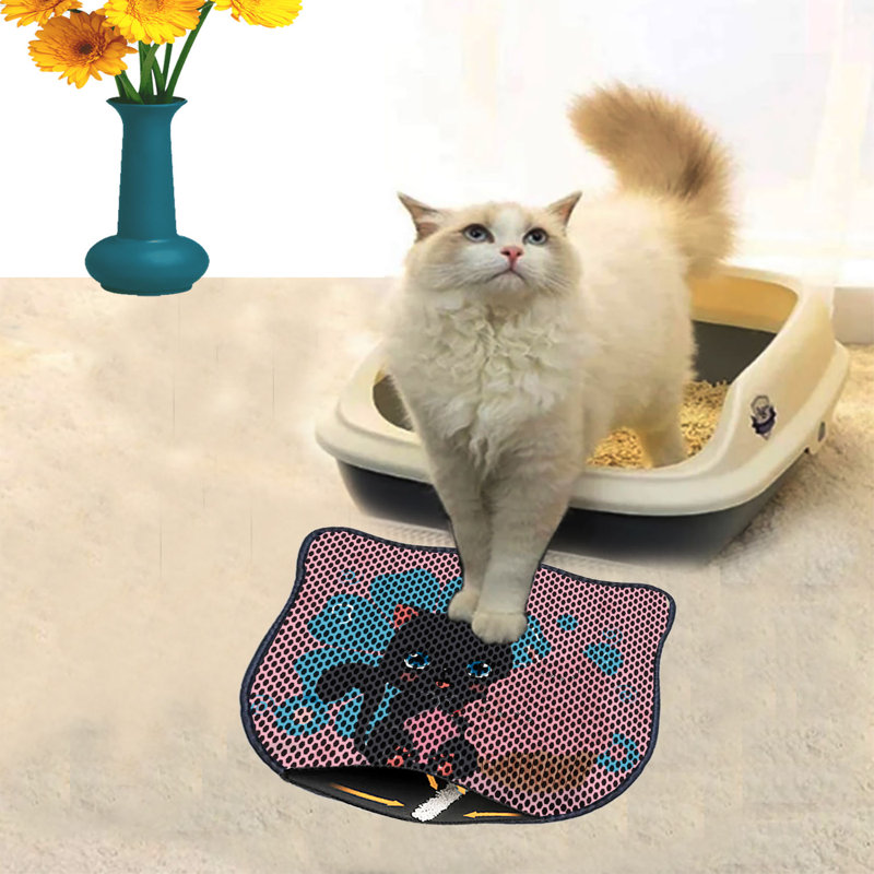 Durable Cat Litter Mat, 15.7 x 19.7 inches | 50% PVC / 50% Polyester, Machine Washable & Vacuum Friendly | Perfect for Easy Cleanup, Non-Slip Design to Keep Your Home Clean & Fresh, Ideal for Pet Owners