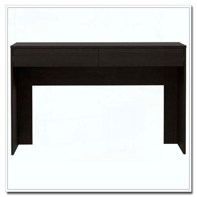 Black Wengue 2-Drawer Computer Desk