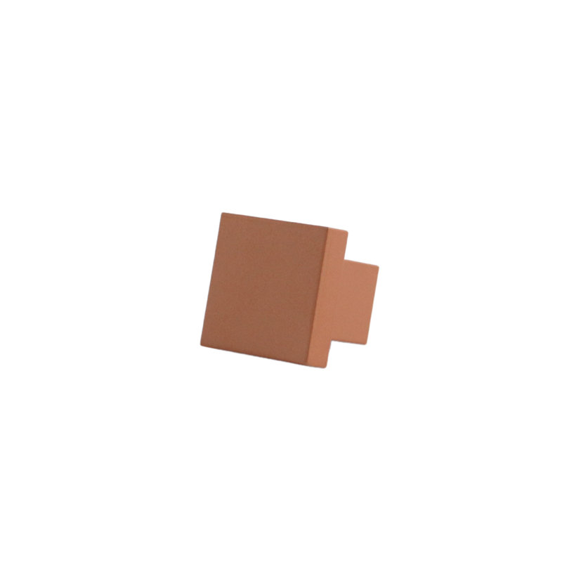 ROUS Hardware Art Deco Square Knob, Copper (Brown)