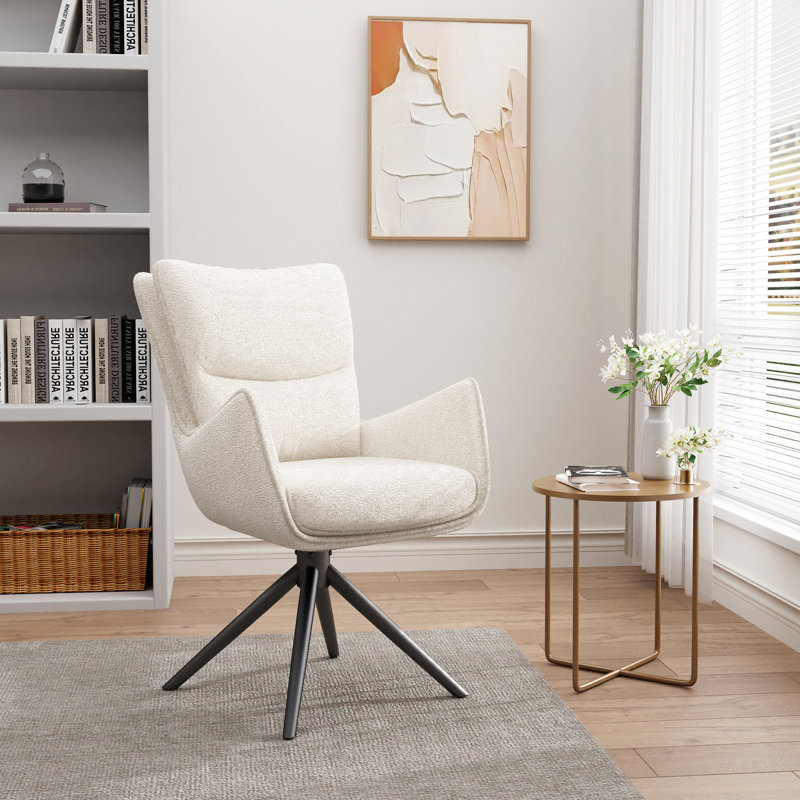 Fauteuil d'appoint rembourré en chenille Modern, Beige