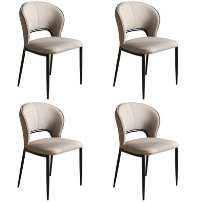 Modern Dining Chairs,faux Leather Dining Room Chair with Stainless Steel Legs