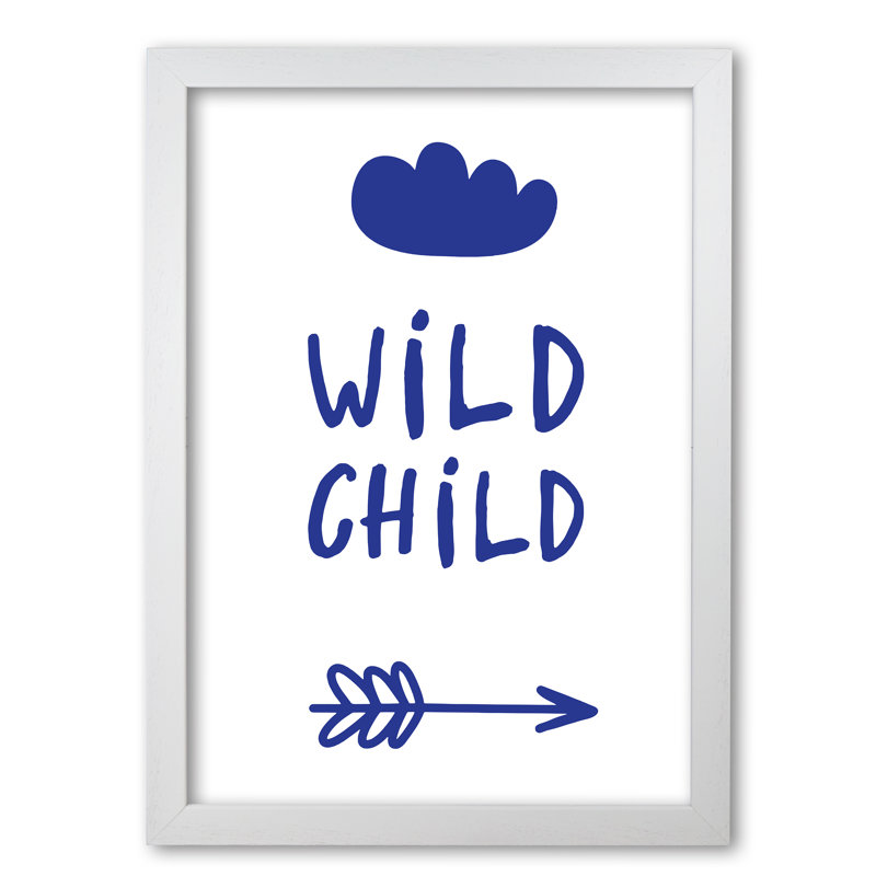 Wild Child - Print, 30 cm H x 21 cm W x 5 cm D, White Grain Frame