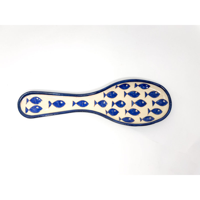 Ceramic / Porcelain Spoon Rest, Blue