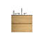 Meuble-lavabo en chêne naturel 24 po - Lavabo en céramique, intérieur de tiroir silencieux-125885573