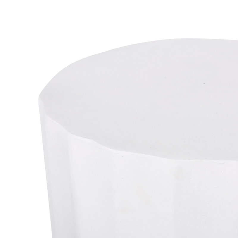 Stylish Lightweight Concrete Table, Inverted Edge, 14.9"w X 14.9"d 18.93"h, Antique White, No Assembly For Interior Accent 15" Width Depth 18.5" Height,