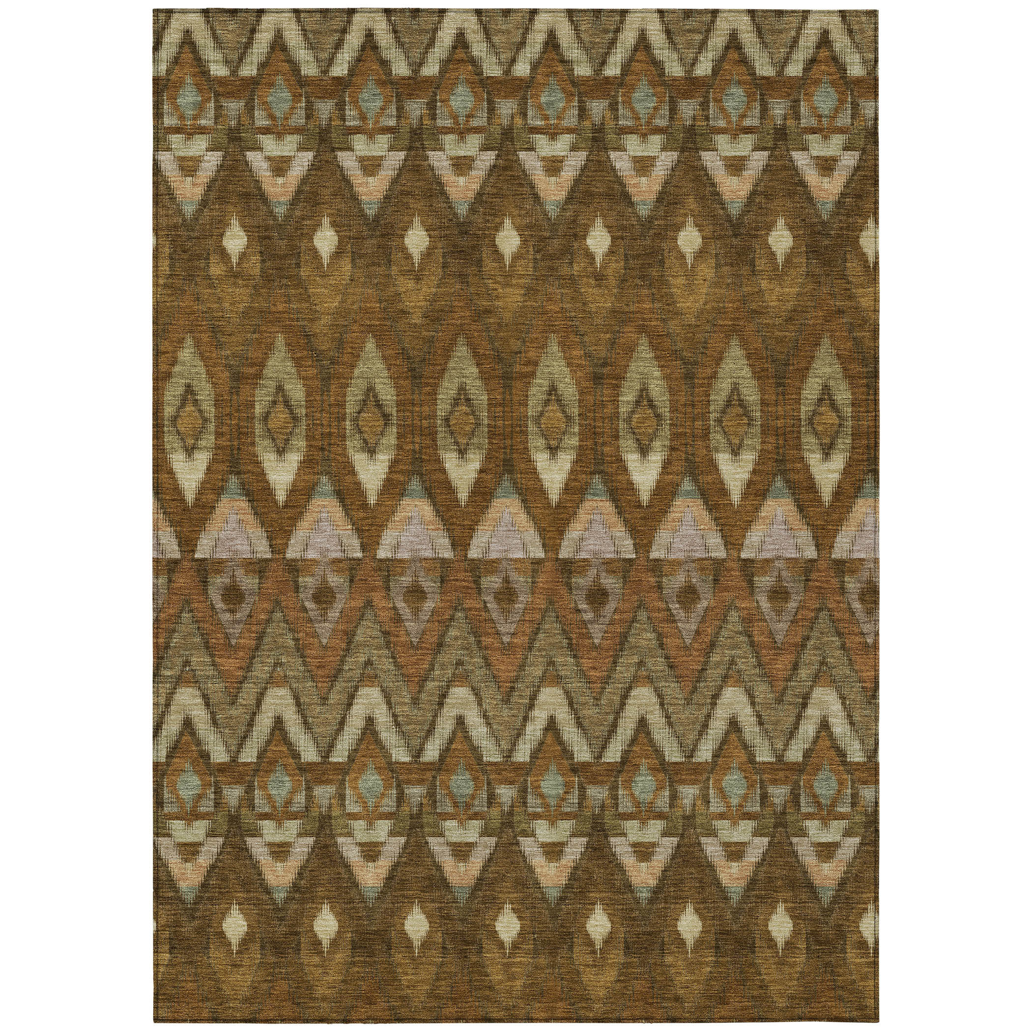 HomeRoots 10' X 14' Artichoke Green Southwestern Washable Indoor ...