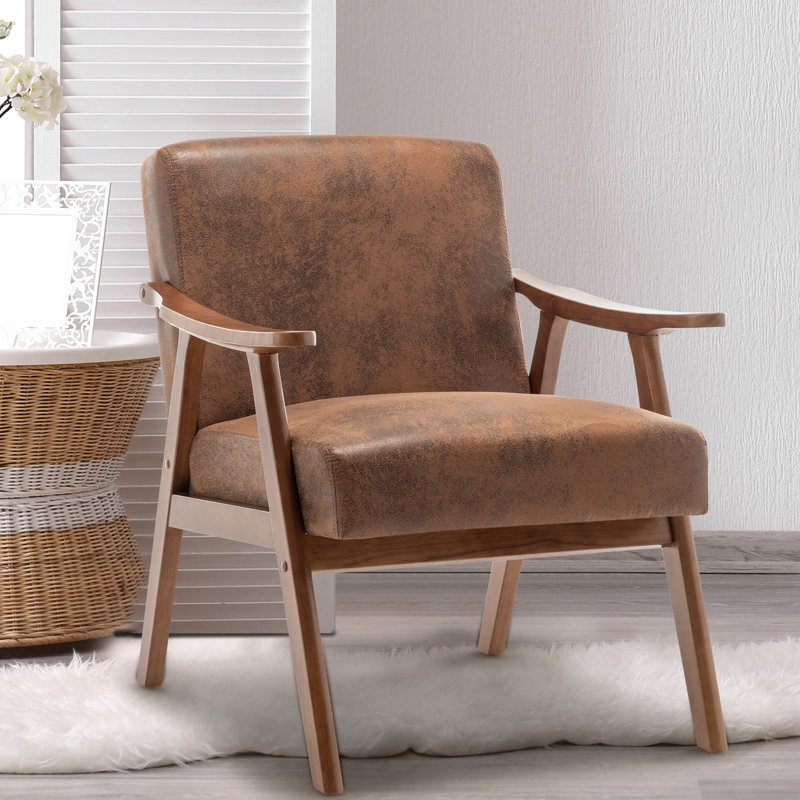 Fauteuil l 26,37 po Jamesina, Grey Faux Leather