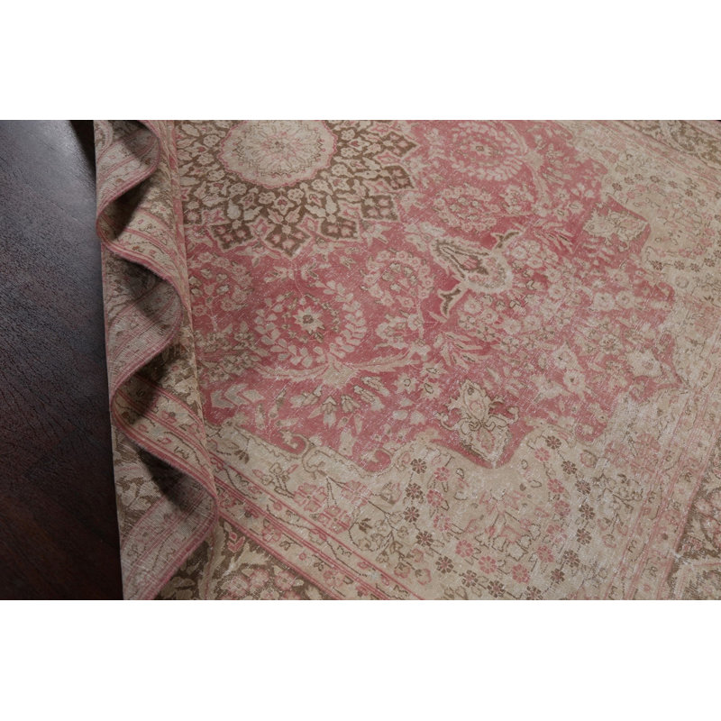 Ranvit One-of-a-Kind 7'10" X 10'6" 1950s Wool Area Rug in Pink