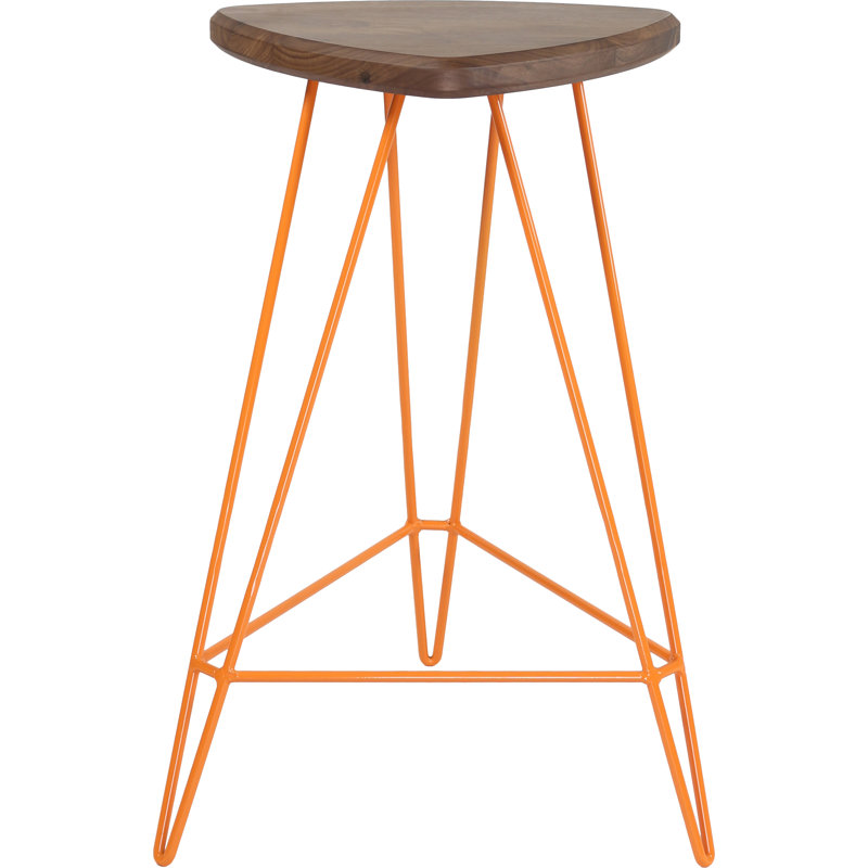 Tabouret en bois massif Madison, Noyer américain, Orange, Tabouret de comptoir (assise de 26 po de hauteur)