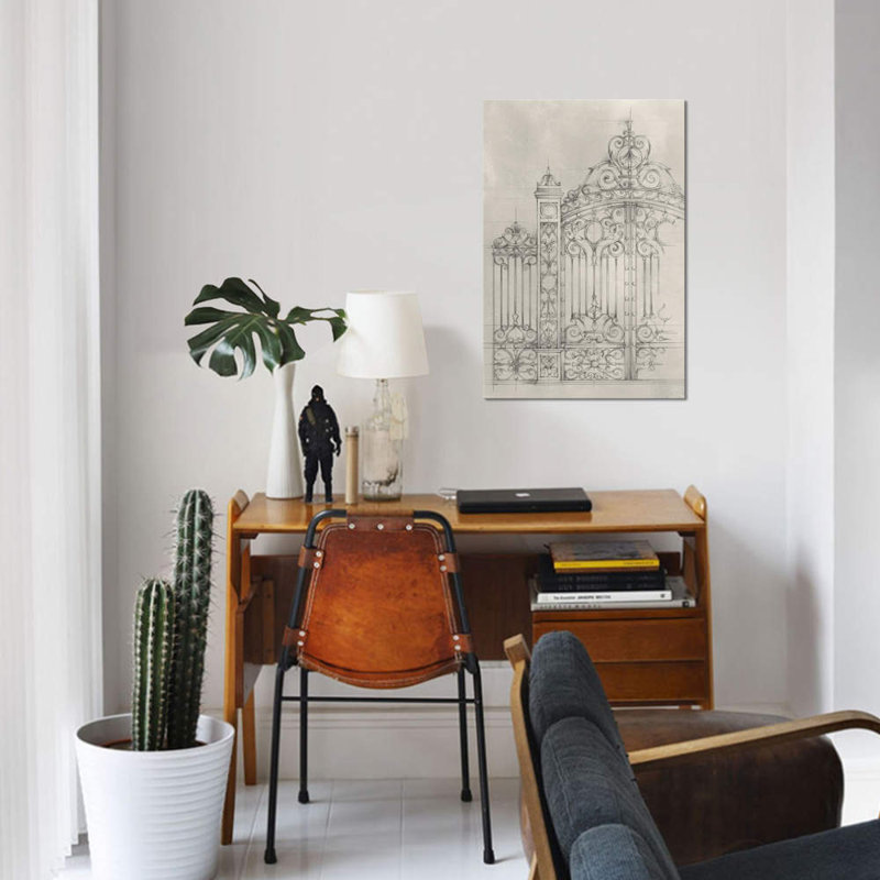«Iron Gate Design I» par Ethan Harper - impression sur toile tendue, H 18 po x l 12 po x P 1,5 po, Toile tendue, Pas de tapis