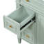 Meuble-lavabo de 36 po avec lavabo, armoire en bois massif vert avec tiroir rabattable, 3 tiroirs et 2 portes à fermeture en douceur, poignées dorées et design moderne-98681692