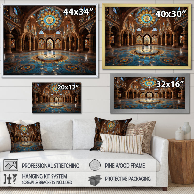 "Art de l'Islam", reproduction d'art sur toile, H 30 po x l 40 po x P 1,5 po, Toile tendue