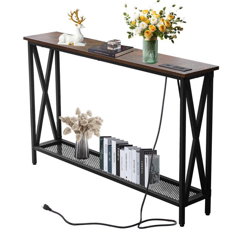 Onno Console Table, Rustic Brown